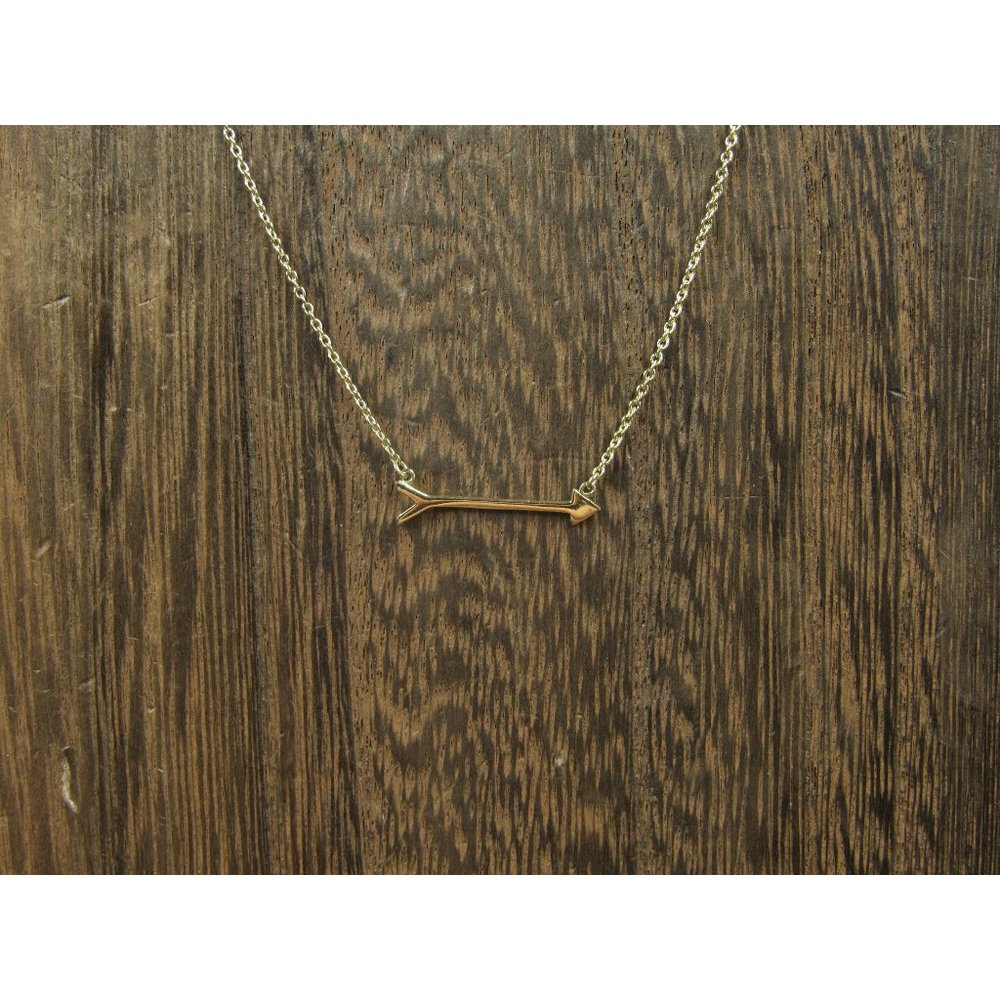 18" Sterling Silver Arrow Gold Plated  Necklace Vintage Minimalist Everyday